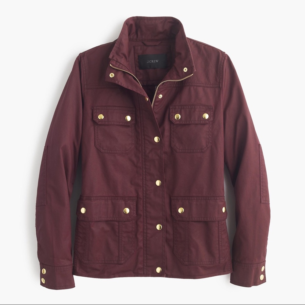 J.Crew Downtown Field Jacket Deep Burgundy Sz PS